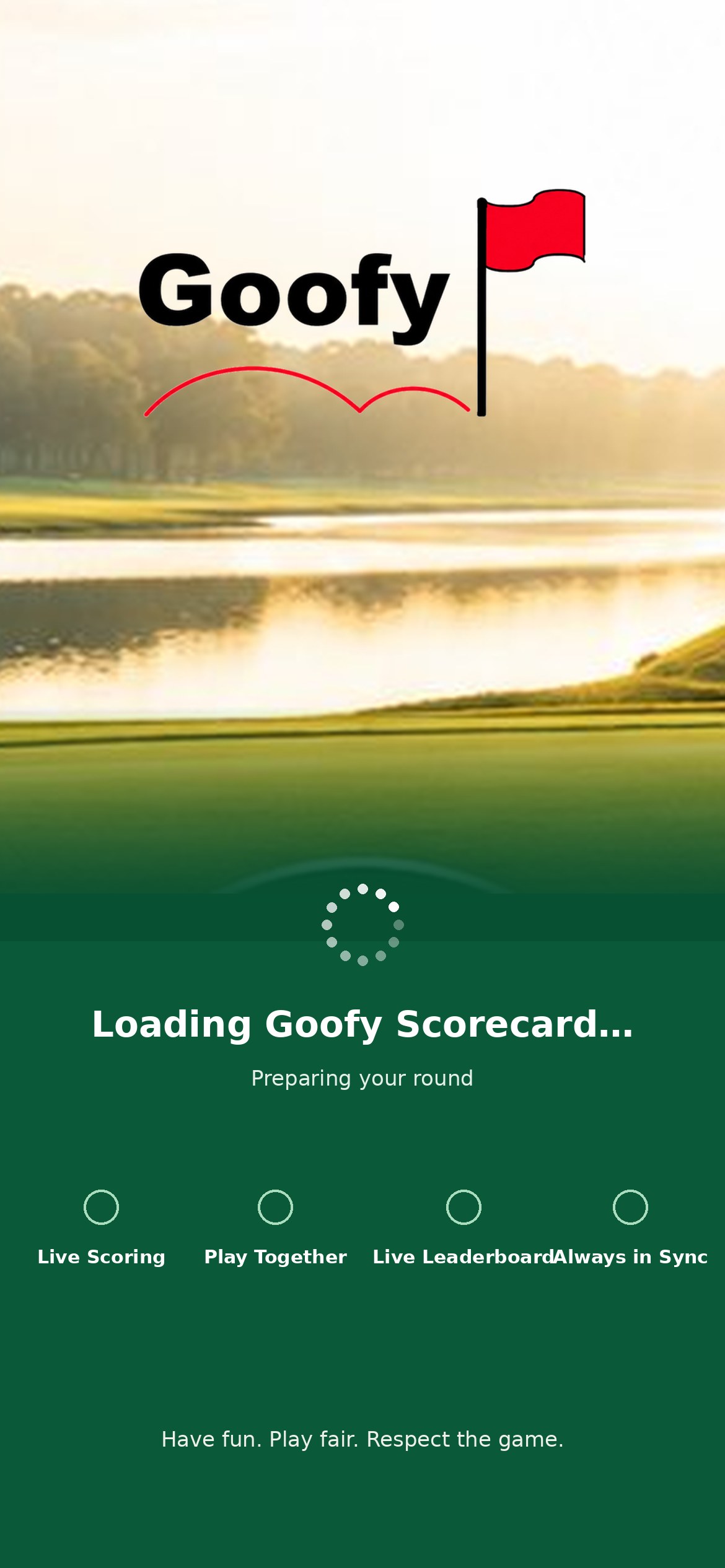 Goofy Golf Scorecard loading screen